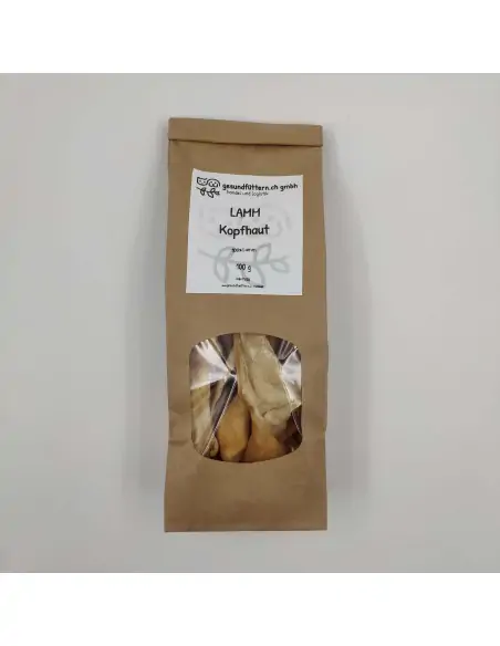 Lamm-Kopfhaut 100g - der harte Kauspass Lamm-Kopfhaut 100g - der harte Kauspass