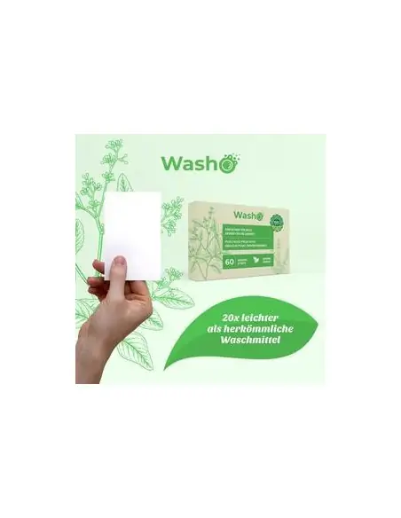 WASHO Box - 60 nachhaltige Waschstreifen mit FRESH BREEZE Duft