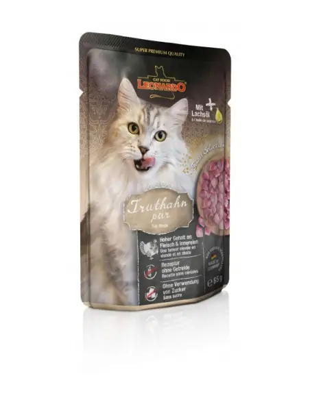 Katzenmenü Truthahn pur 85g im Frischebeutel - LEONARDO®