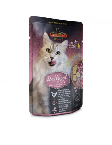 Katzenmenü Geflügel + Ei 85g im Frischebeutel - LEONARDO®