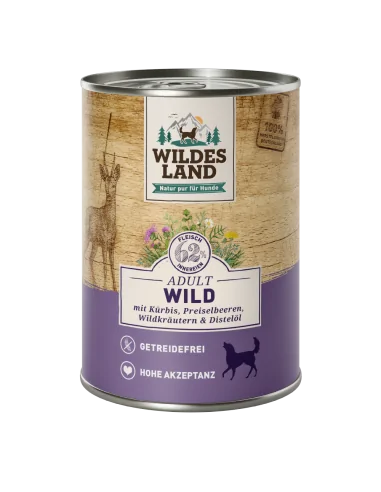 Wild 400g mit Kürbis, Preiselbeeren, Wildkräutern & Distelöl