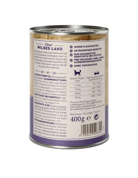 Wild 400g mit Kürbis, Preiselbeeren, Wildkräutern & Distelöl