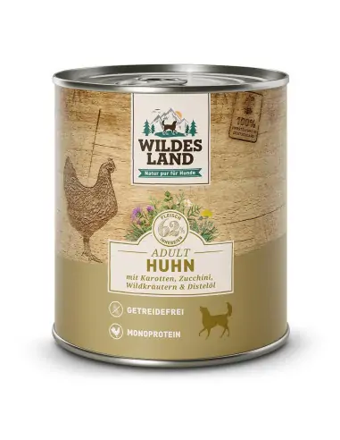 Huhn 800g mit Karotten, Zucchini, Wildkräutern & Distelöl