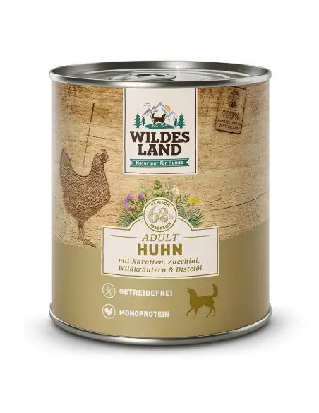 Huhn 800g mit Karotten, Zucchini, Wildkräutern & Distelöl Huhn 800g mit Karotten, Zucchini, Wildkräutern & Distelöl