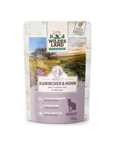 Kaninchen & Huhn 100g mit Cranberries & Distelöl
