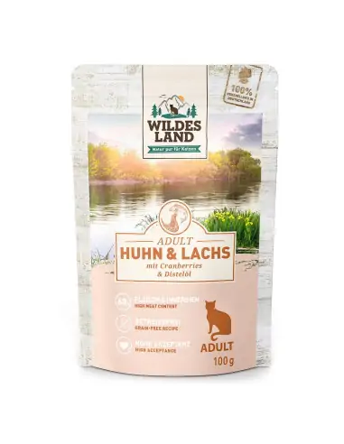 Huhn & Lachs 100g mit Cranberries & Distelöl