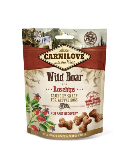 knuspriger Wildschwein Snack mit Hagebutten 200g knuspriger Wildschwein Snack mit Hagebutten 200g
