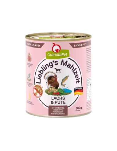 Lachs & Pute 800g mit Kartoffel, Hagebutte & Granatapfelkerne