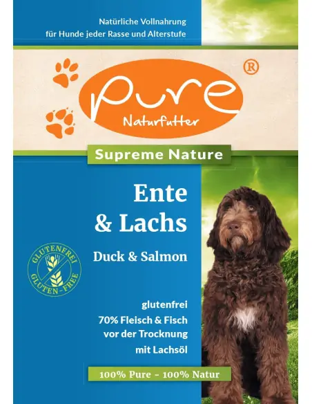 PURE Supreme Ente & Lachs - glutenfrei 400g Hunde-Trockenfutter PURE Supreme Ente & Lachs - glutenfrei 400g Hunde-Trockenfutter