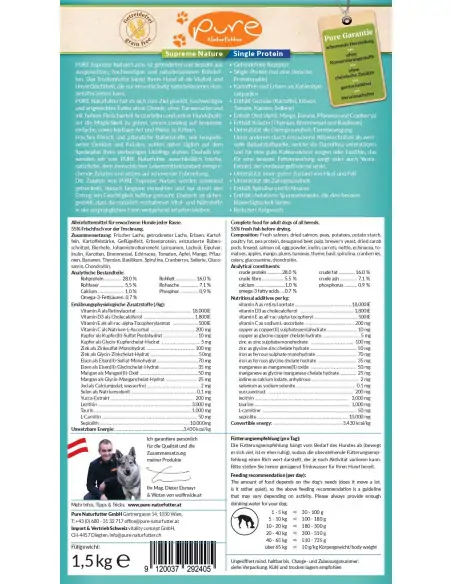 PURE Supreme Nature Dog Single-Protein getreidefrei Lachs 1.5 kg PURE Supreme Nature Dog Single-Protein getreidefrei Lachs 1.5 kg
