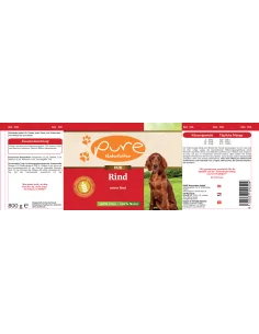 Hundemenü PUR-Fleischdose Rind 800 gr. 2