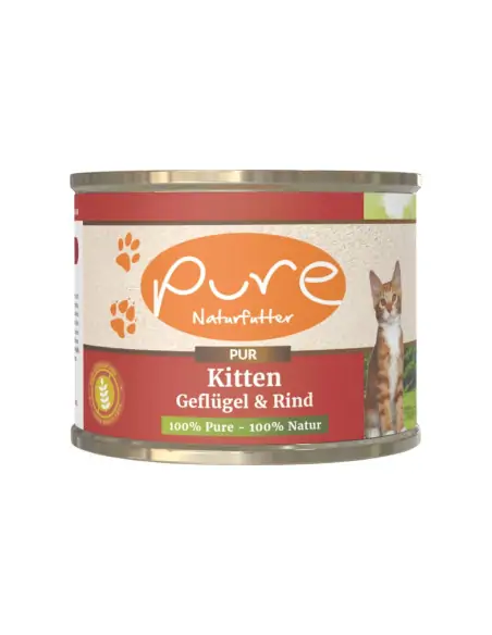 Katzenmenü PUR KITTEN Geflügel Rind 195g Katzenmenü PUR KITTEN Geflügel Rind 195g